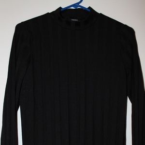 Black Striped Mock Turtleneck
